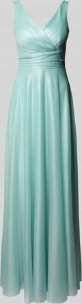 Troyden Collection Abendkleid in Wickel-Optik in Mint Melange, Gr&ouml;&szlig;e 36