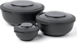 Amuse Society 3er-Set Frischhalte- und Aufbewahrungsschüssel Tylla, Anthrazit