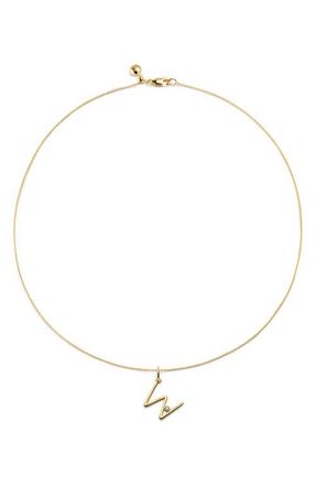 Monica Vinader Diamond Initial Pendant Necklace in 18K Gold Vermeil W at Nordstrom