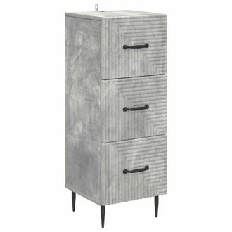vidaXL Cajonera Gris Hormig&oacute;n 33 X 34,5 X 89,5 Cm Madera De Ingenier&iacute;a Vidaxl