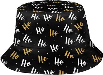 AOOEDM Merry Christmas Bucket Hat Ho Ho Ho Hats Funny Xmas Decoration Fisherman Cap for Adults Teens