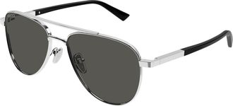 Gucci Grey Pilot Mens Sunglasses GG1962S 001 56