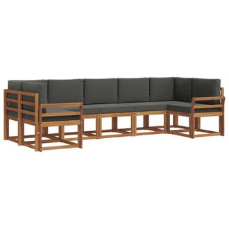 vidaXL Conjunto De Sof&aacute;s De Exterior 7 Pcs Natural Y Antracita Vidaxl