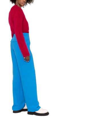 Ferragamo High-Waisted Straight-Leg Trousers - Blue