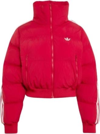 adidas Fitness, Dames, Rood, S, Polyester, Adicolor Korte Puffer Jas