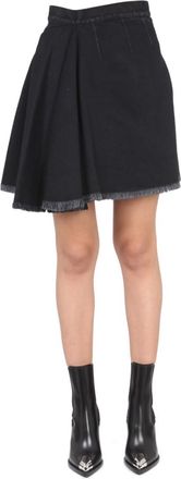 Alexander McQueen Black Solid Mini Skirt