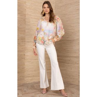 Hale Bob Jill Voile Top in Gold at Nordstrom, Size Medium