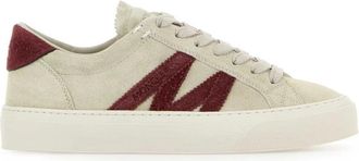 Moncler Monaco 2 Low Top Sneakers - Heren - Sneakers - Beige - 36 EU - Leer - Schoenen