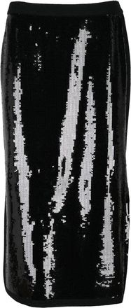 Twin-Set Long Sequin Skirt - Black