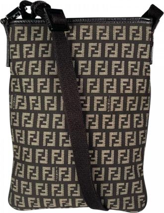 Fendi Brown Canvas Leather Shoulder Bag (Pre-Owned)
