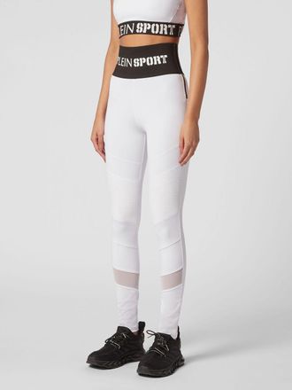 Plein Sport High-Waisted Technical Leggings with Logo Waistband