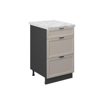 Vicco Mueble Bajo De Cocina Fame-line, Grisbeige, 50 Cm, Et M&aacute;rmol, Vicco