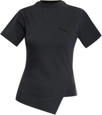 VETEMENTS T-shirt met logo - Dames - T-shirts - Grijs - S - Katoen - Tops