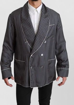Dolce & Gabbana silk floral-print double-breasted coat