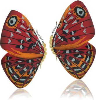 Silvia Furmanovich 18K yellow gold Butterfly diamond earrings