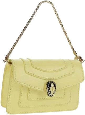 Bulgari Pre-owned Leren Sleutelhanger - Dames - Vintage Mini Tas - Geel - ONE Size - Leer - Vintage