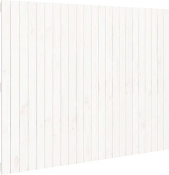 vidaXL Cabecero cama de pared madera maciza pino blanco 146,5x3x110 cm Vidaxl