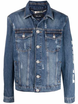 Philipp Plein Denim jack - Blauw