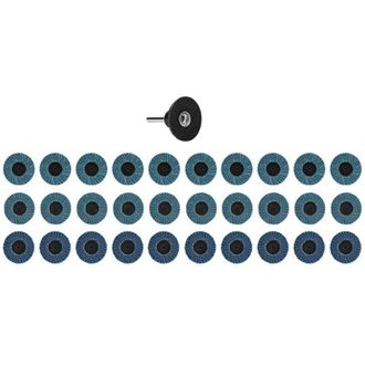 OEM Juego De 31 Discos Abrasivos, Papel De Lija, Accesorios Industriales, &Oacute;xido De Aluminio, Azul, 2 Pulgadas, 50 Mm - Crezuo