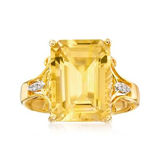 Ross-Simons Citrine Ring With White Topaz in 18kt Gold Over Sterling