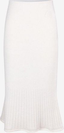 Moncler Midi-Strickrock mit Schoss aus Alpaka