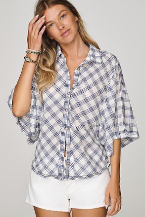 Pilcro 100% Cotton Cape-Sleeve Blouse