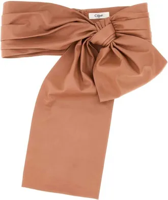 Chlo&eacute; Pink Bow Solid Tie Belt