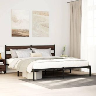 Berkfield Home Bed Frame without Mattress with Headboard Brown Oak 190x200 cm