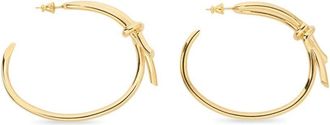 Ferragamo asymmetric bow earrings - women - Brass - One Size - Gold