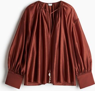 H&M Bluse aus Lyocell-Mix - Rostrot