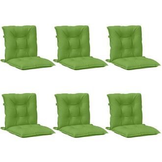 vidaXL Cojines Silla Respaldo Bajo 6 Ud Tela Verde Melange 100x50x7 Cm Vidaxl
