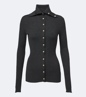 Dolce & Gabbana Embellished ribbed-knit wool cardigan