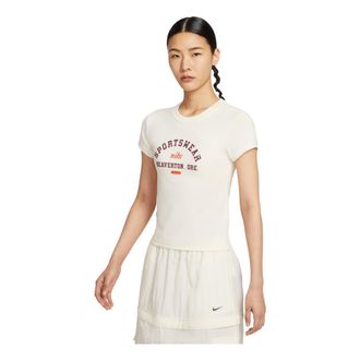 Nike (WMNS) Nike Sportswear Phoenix Slim Short Sleeve T-Shirt Pale Ivory HV4975-110