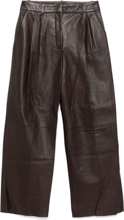 Zimmermann Wide-Leg Leather Trousers - Womens - Leather/Silk/Viscose