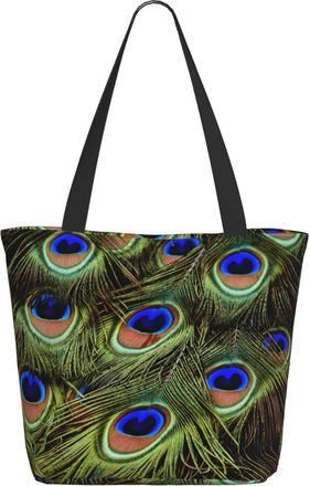 AOOEDM Beautiful Peacock-Feathers Ladies Shopping Bag 13x11x7in.The Perfect ValentineS Day Gift.It Is The Best ValentineS Day Gift For Mom, Daughter, Wife,Et