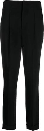 Ralph Lauren Slim-fit broek - Dames - Slim Fit Broeken - Zwart - XL - Wol - Broeken