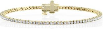 Grown Brilliance 2 Cttw Round Lab Grown Diamond Tennis Bracelet in 14K Yellow Gold-Plated over Sterling Silver, G Color SI Clarity