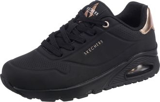 Skechers Womens Uno Golden Air Sneaker, Black Durabuck/Mesh Trim, 4 UK