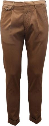 Michael Coal Lawrence Linnen Katoenen Broek - Heren - Slim Fit Broeken - Bruin - XS - Katoen - Broeken