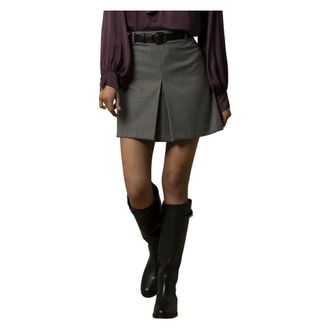 Kocca Short Skirts, female, Gray, Size: M Chic Pencil Skirt with Front Slit