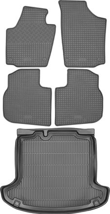 OEM Juego De Alfombrillas De Goma Para Coche Y Maletero Para Skoda Rapid Sed&aacute;n/liftback (2012-2019)