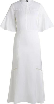 HUGO BOSS Dames, Jurken, Wit, Maat: XS Linnen