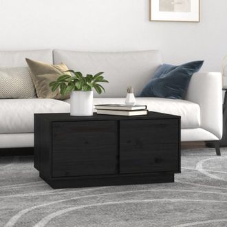 vidaXL Tavolino da Salotto Nero 80x50x40 cm Legno Massello di Pino - Vidaxl