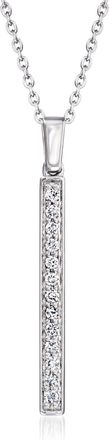 Ross-Simons Lab-Grown Diamond Linear Bar Pendant Necklace in Sterling Silver