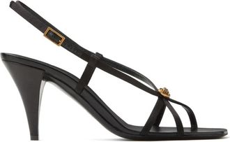 Versace Satijnen Sandalen met Hak - Dames - Sandalen met hakken - Zwart - 38 EU - Satijn - Schoenen