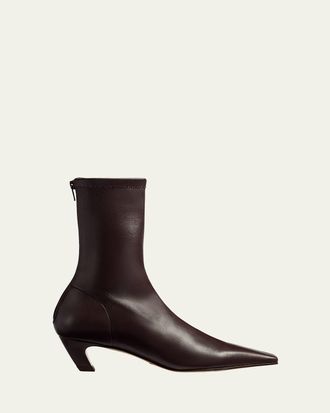Khaite Arizona Leather Ankle Boots