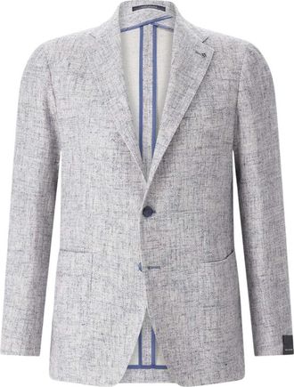 Tagliatore Gestructureerde Blazer - Heren - Blazers - Blauw - S - Leer - Jassen
