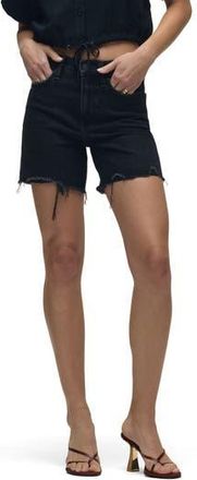 Hudson Devon High Waist Cutoff Denim Shorts in Destructed Black at Nordstrom Rack, Size 28