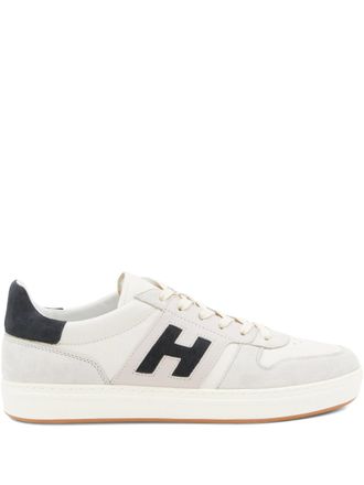 Hogan Off-White Low-Top Suede Accent Sneakers