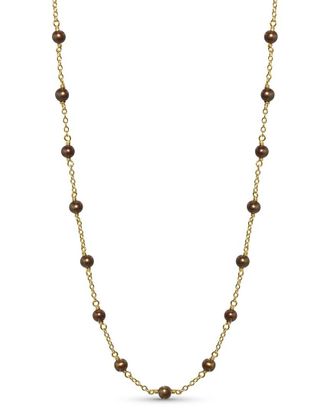 Jewelmak 14K Chocolate Brown & Pearl Necklace
